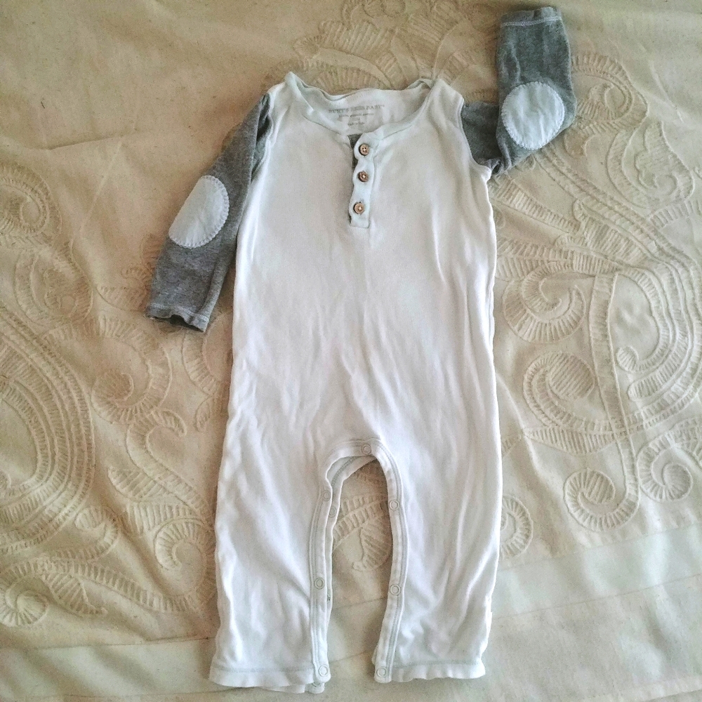 Burts Bees Henley Jumpsuit with Elbow Patches - 12mos